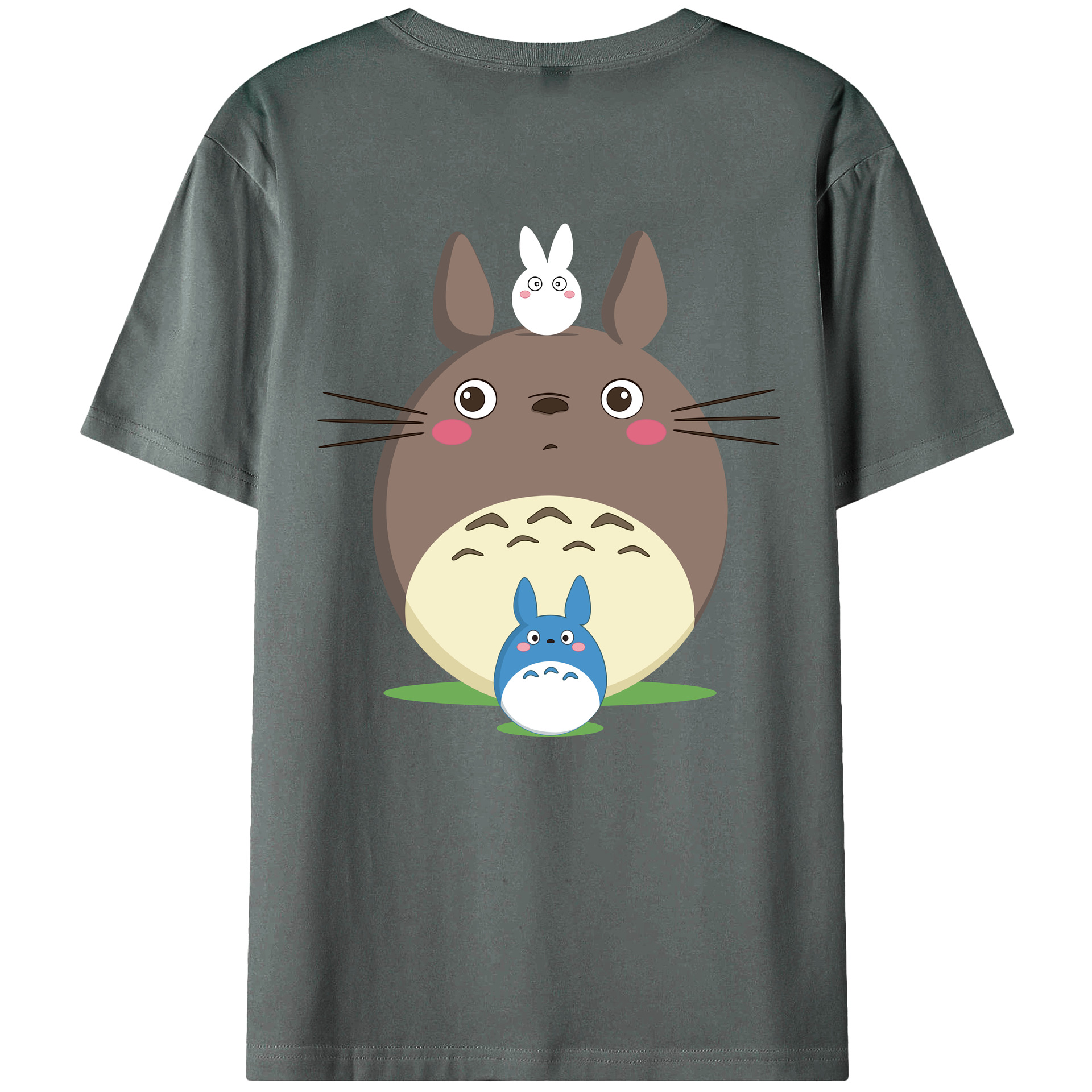 （画像用） となりのトトロ 草壁メイ 草壁サツキ My Neighbor Totoro Satsuki Kusakabe Mei Kusakabe 綿100％ メンズ半袖Tシャツ（バックプリント） 通気性